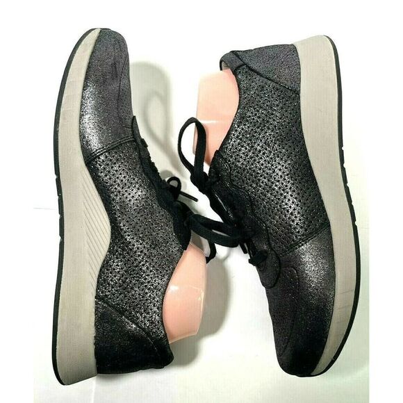 Dansko Womens Black Sneaker Shoe Size 42 EU 11.5-12 US Christina Metallic Suede - Picture 7 of 12